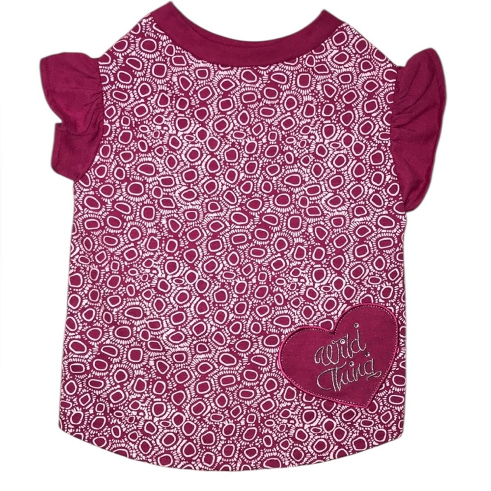 Wild Thing Pink and White Dog Shirt - Size M